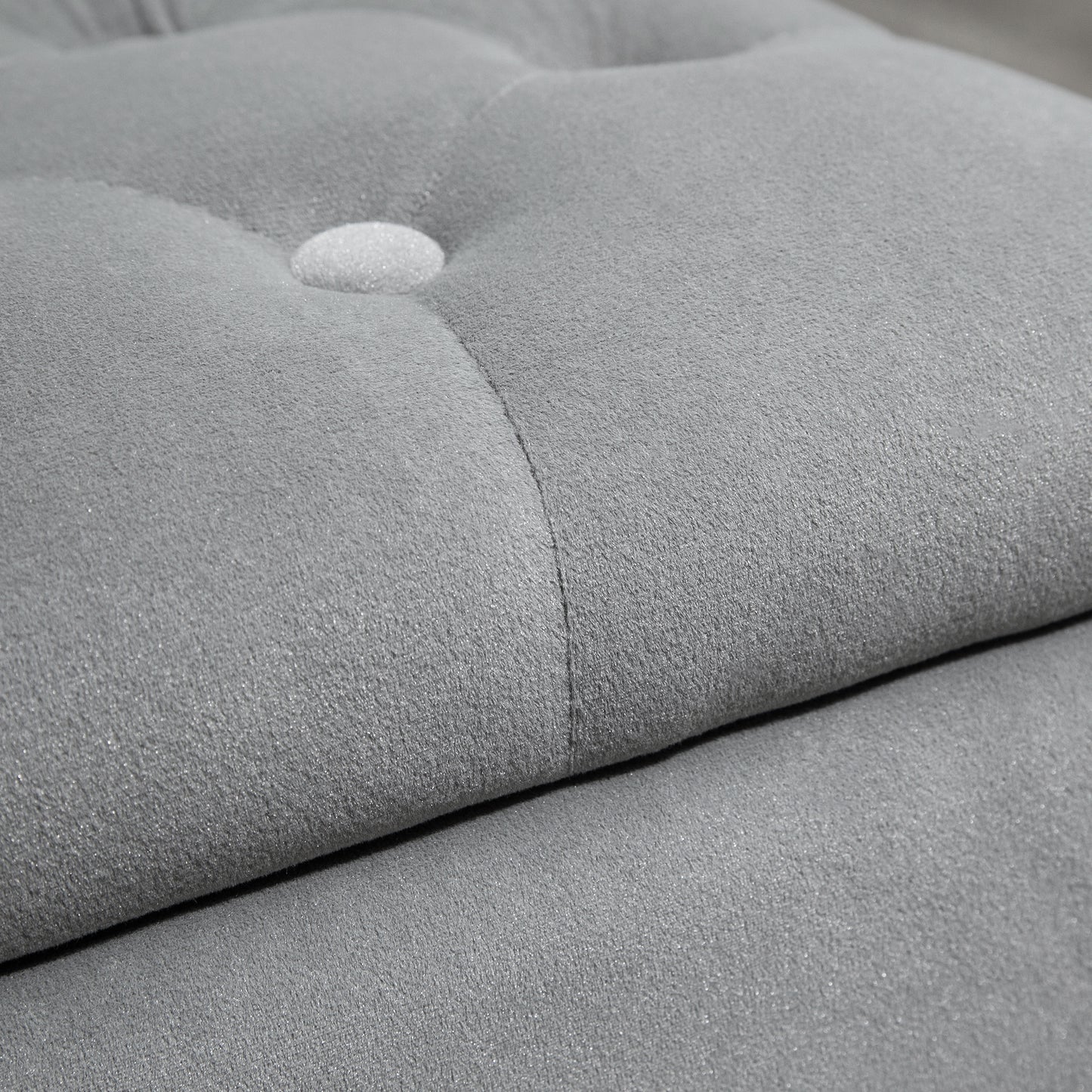 Opbergbank – Opbergkist – Zitbank – Krukjes – Lichtgrijs – Hardhouten Frame – Microfiber Bekleding – Opbergruimte – 130 Kg Draagvermogen