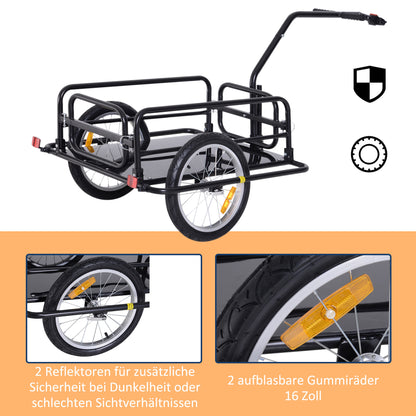 Bicycle Trailer Folding Cargo Trailer with Coupling, Coupler & Reflectors Transport Cart Up to 40 Kg Loadable, Transport Trailer Trailer for Camping, Shopping, Moving 155 X 71.5 X 77 Cm