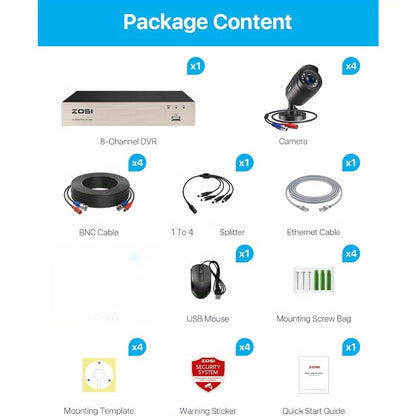 1080p Beveiligingssysteem – CCTV Camera Set – Surveillance Camera’s – Video Bewaking – HD Veiligheidscamera – 4 Camera’s 1920TVL – H.265+ Opname – Remote Access