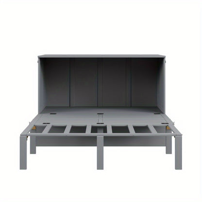 Opklapbed Metaal – Wandbed – Space-Saving Bed – Foldaway Bed – Opklapbed Met Kast – Stevig Metalen Frame – Inclusief Verticale Opbergkast (140x200 cm)