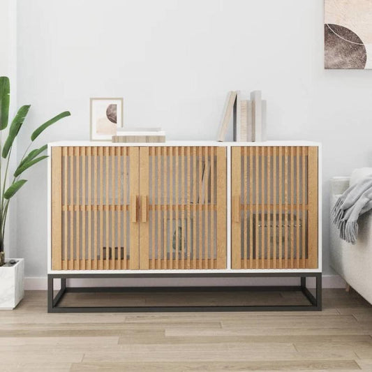Dressoir – Sideboard – Opbergkast – Kast – Buffetkast – Wit – Compact 105x30x65 cm – Duurzaam Hardhout – Verwijderbare Onderdelen