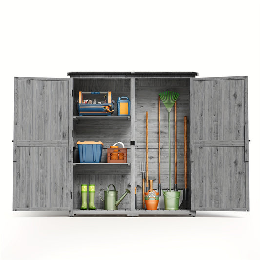 Tuinhuisje – Tuinschuur – Buitenberging – Opslagschuur – Berging – Hout – Dubbele Deuren – Twee Uitneembare Planken