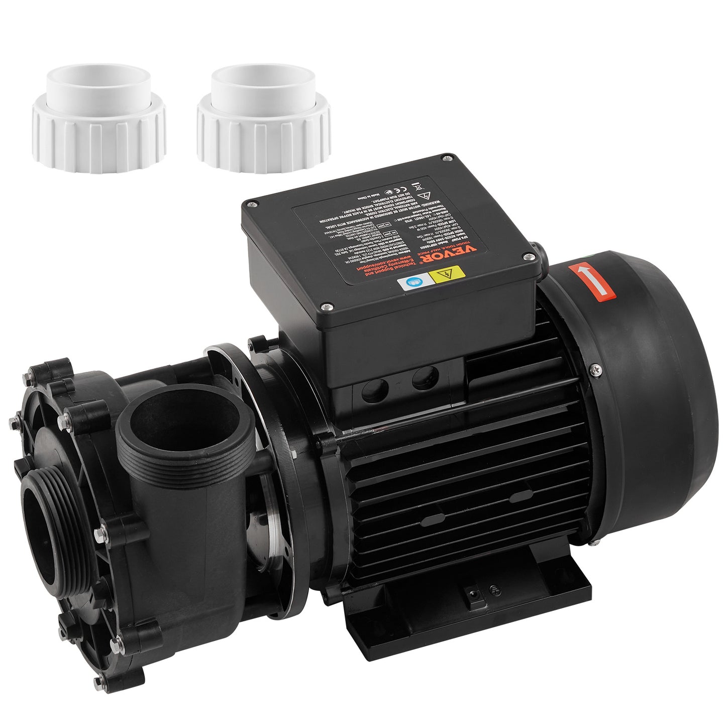 Dual-speed Spa Pomp – Jacuzzi Pomp – Whirlpool Pomp – Bubbelbad Pomp – Spa Circulatiepomp – 4.0HP Variant – 1900W Hoog / 450W Laag – Anti-lek Fluororubber Afdichting – 90° Draaibare Aansluitingen