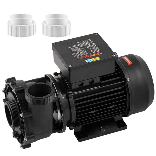Dual-speed Spa Pomp – Jacuzzi Pomp – Whirlpool Pomp – Bubbelbad Pomp – Spa Circulatiepomp – 4.0HP Variant – 1900W Hoog / 450W Laag – Anti-lek Fluororubber Afdichting – 90° Draaibare Aansluitingen