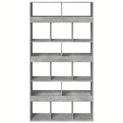 Ruimteverdeler – Kamerscherm – Scheidingswand – Bureauwand – Interieurafscheiding – Betongrijs – Hoogwaardig Hout – Compact Formaat 100x33x187,5 cm