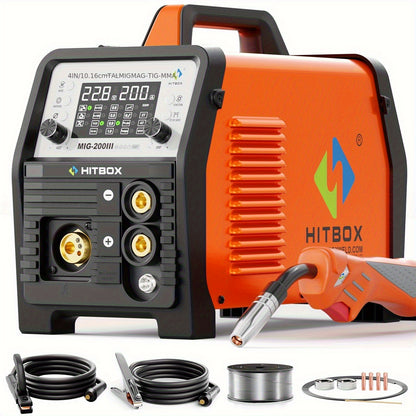 Lasmachine – Mig Lasmachine – Tig Lasmachine – Aluminium Lasser – Mig200 Multiprocessor – 7-in-1 Multifunctioneel – IGBT Inverter met LED Display – Thermische Beveiliging
