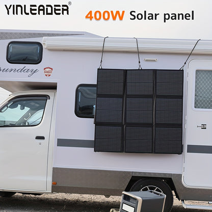 400W Portable Solar Panel Foldable Solar Blanket, Monocrystalline Huge Power Solar Panel, Solar Cells 22.5% High Efficiency for Outdoor Adventures Power Station Camping RV Solar Generator
