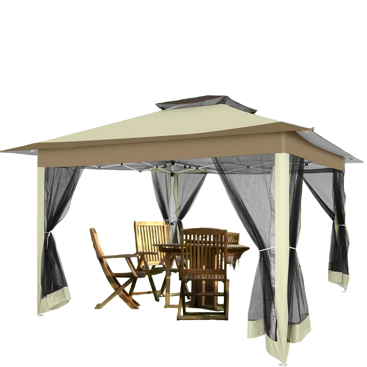 Paviljoen – Tuinpaviljoen – Pergola – Partytent – Overkapping – 3,66x3,66 Meter – Muskietennet & Dubbele Dakventilatie