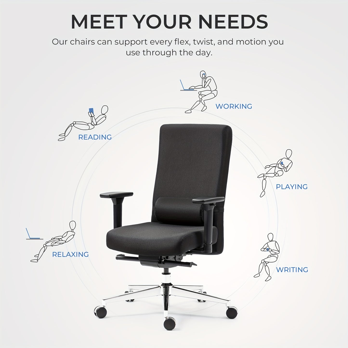 PU Bureaustoel – Computerstoel – Gamestoel – Werkstoelen – Draaistoel – Ergonomisch Recliner – Grote Hoge Rugleuning – Met Voetensteun – Wit