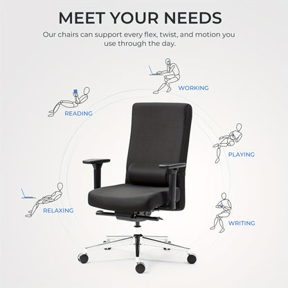 PU Bureaustoel – Computerstoel – Gamestoel – Werkstoelen – Draaistoel – Ergonomisch Recliner – Grote Hoge Rugleuning – Met Voetensteun – Wit
