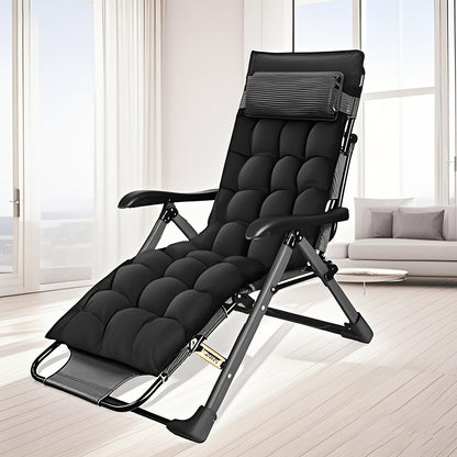 Opvouwbare Stoel – Vouwstoel – Campingstoel – Tuinstoel – Balkonstoel – Stevig Metalen Frame – Comfortabele Zwarte Kussens