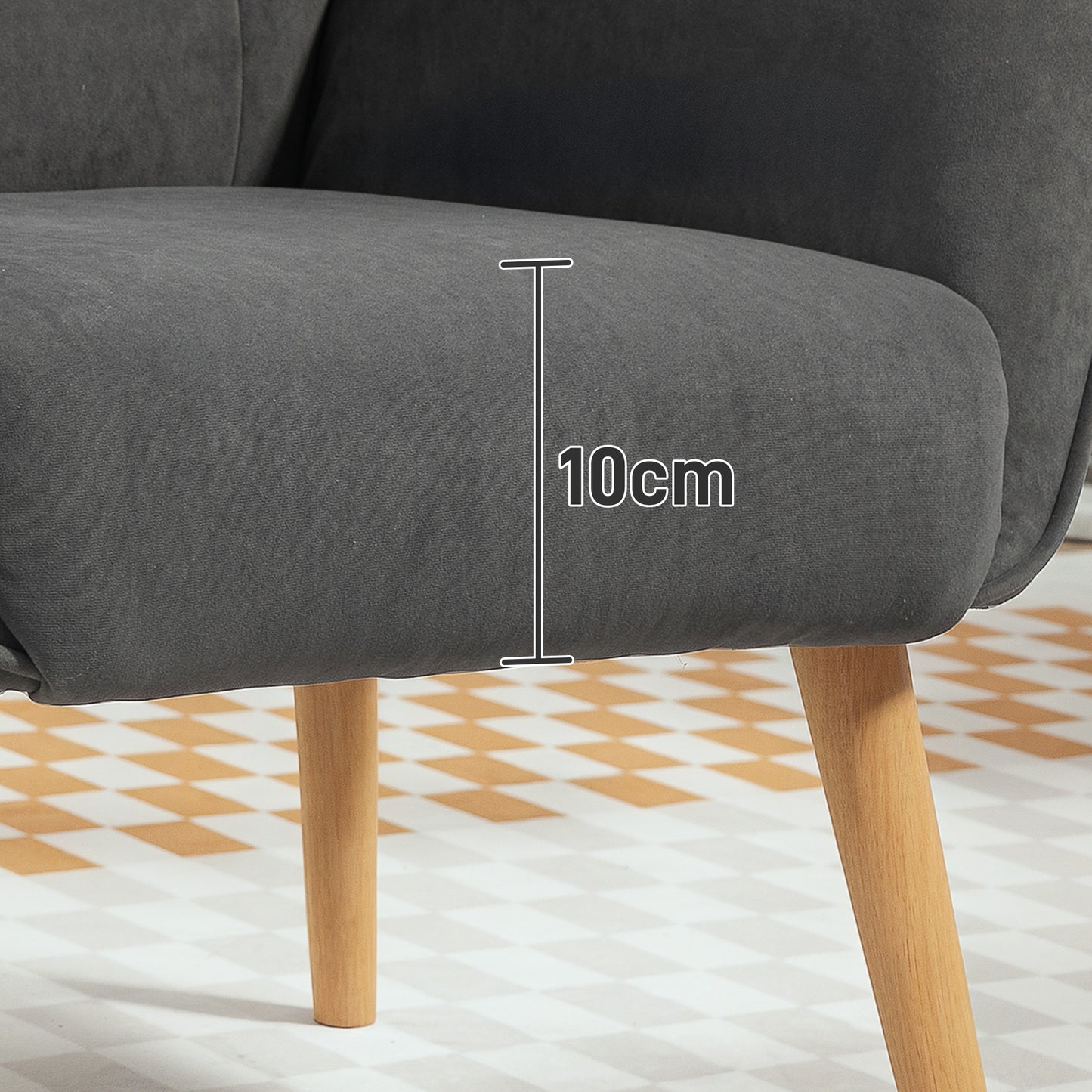 Fauteuil – Relaxfauteuil – Zitzak – Loungestoel – Armstoel – Velvetlook Bekleding – Max. Draaggewicht 120 Kg – Grijs