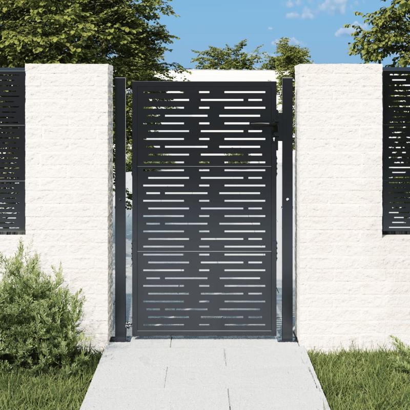 Tuinpoort – Hekpoort – Tuindeur – Schuttingdeur – Metalen Poort – Duurzaam Metaal – 104x155 cm – Antraciet Afwerking