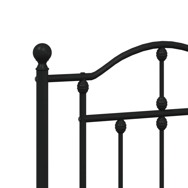 Bedframe – Stalen Bedframe – Metaal Bed – Slaapbank – Bedonderstel – Zwart Hoofdeinde – 140x190 cm – Stevig Metalen Frame