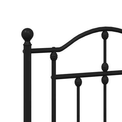 Bedframe – Stalen Bedframe – Metaal Bed – Slaapbank – Bedonderstel – Zwart Hoofdeinde – 140x190 cm – Stevig Metalen Frame