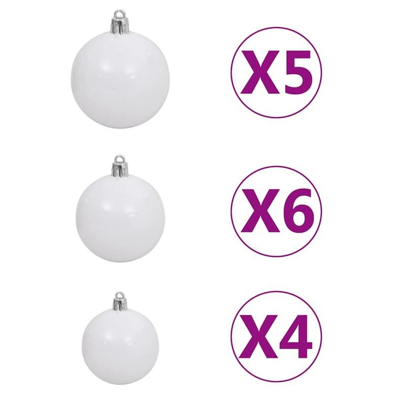120cm Foldable Artificial Christmas Tree with White & Clear Ornaments - Full Floor Display with Sturdy Black Stand, No Assembly//, Lightweight Portable Design for Living Room, Bedroom, Entryway - Easy Storage, Modern Holiday