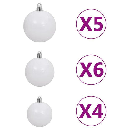 120cm Foldable Artificial Christmas Tree with White & Clear Ornaments - Full Floor Display with Sturdy Black Stand, No Assembly//, Lightweight Portable Design for Living Room, Bedroom, Entryway - Easy Storage, Modern Holiday