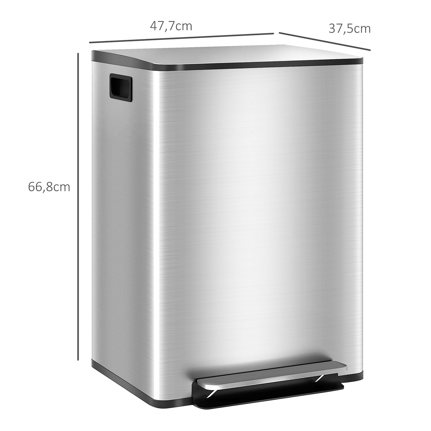 Prullenbak – Afvalbak – Pedaalemmer – Afvalemmer – Afvalscheidingsprullenbak – 2x30 Liter – RVS Met Softclose Deksel