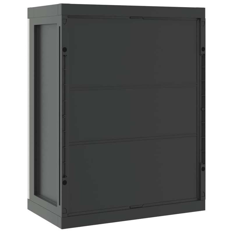 Tuinkast – Tuinberging – Opbergkast – Bergkast – Schuurkast – Grijs en Zwart – Compact Formaat 65x37x85 cm – Duurzaam Materiaal PP en RVS