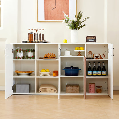 Kast – Opbergkast – Keukenkast – Dressoir – Kledingkast – Vrijstaande Kast – Wit – 160x40x80 cm – Ruime Opbergruimte – Meerdere Planken