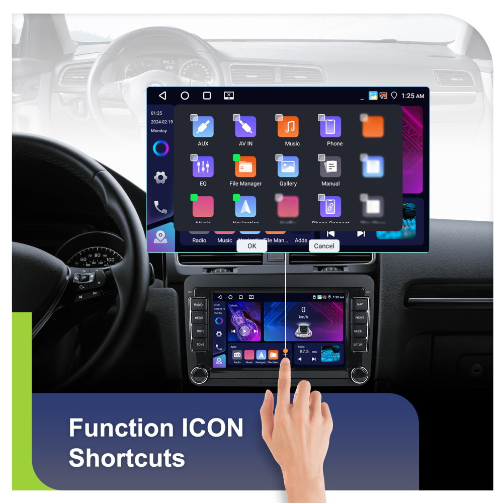 Autoradio – Autostereo – Double Din Radio – Multimedia Speler – 7 Inch HD Touchscreen – Android 15.0 Systeem – Draadloze CarPlay & Android Auto