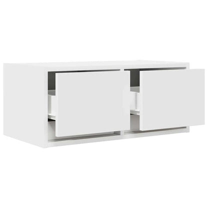 2pcs White Modern Minimalist Floating TV Stand with Storage - Heavy-Duty Hardwood Construction, Wall-Mounted Media Console with Open & Closed Shelving, Space-Saving Design for Flat-Screen TVs, Cable Management System, Easy As
