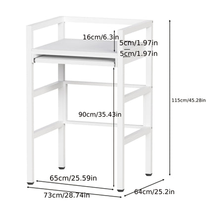 Droogrek – Wasrek – Droogtoren – Wastoren – Opbergrek – Hoogte Verstelbaar – Carbonstaal – 158 kg Draagkracht – Wit – 73x64x115 cm