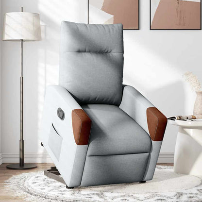 Sta-op Stoel – Elektrische Relaxstoel – Verstelbare Fauteuil – Comfortabele Zitstoel – Ergonomische Stoel Lichtgrijs – Elektrische Sta-op Functie – Verstelbaar Tot 135°