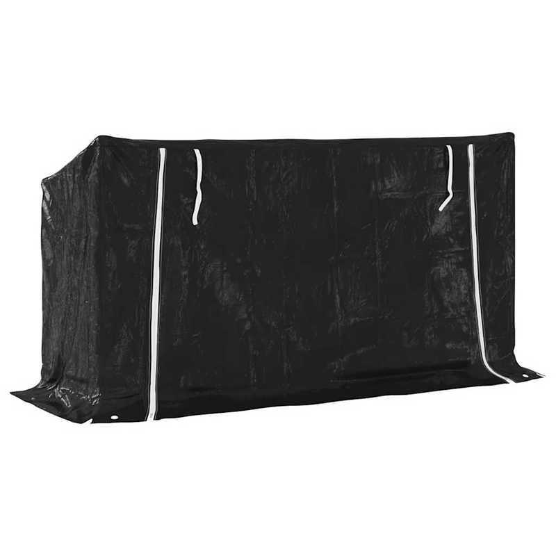 Houtopslag – Haardhoutrek – Brandhoutrek – Houtberging – Buitenrek – Roestvrijstalen Frame – Waterafstotende Regenkap 200,5x60,5x110,5 cm