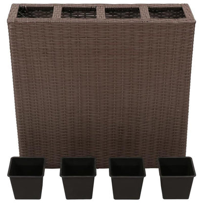 Tuinbak – Verhoogde Plantenbak – Bloembak – Kruidenbak – Balkonbak – Bruin Poly Rattan – Weerbestendig – Duurzaam Composite Material