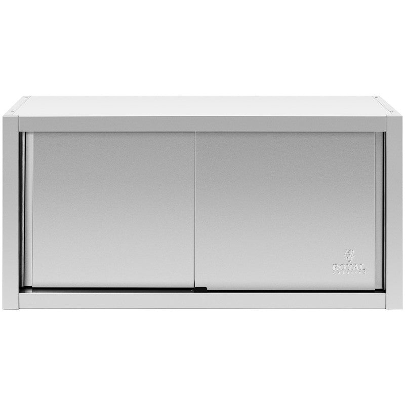 Roestvrijstalen Wandkastje – RVS Keukenkast – Wandrek – Opbergkast – Schuifdeuren – Ruimtebesparend – 120x45x60 cm – Max 60 kg Belastbaar