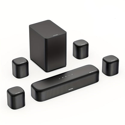 7.1 Kanaals Surround Sound Set – Home Theater Systeem – Soundbar – Dolby Atmos Speaker – Draadloos Surround Systeem – Draadloze Speakers – HD-eARC Aansluiting – App Bediening