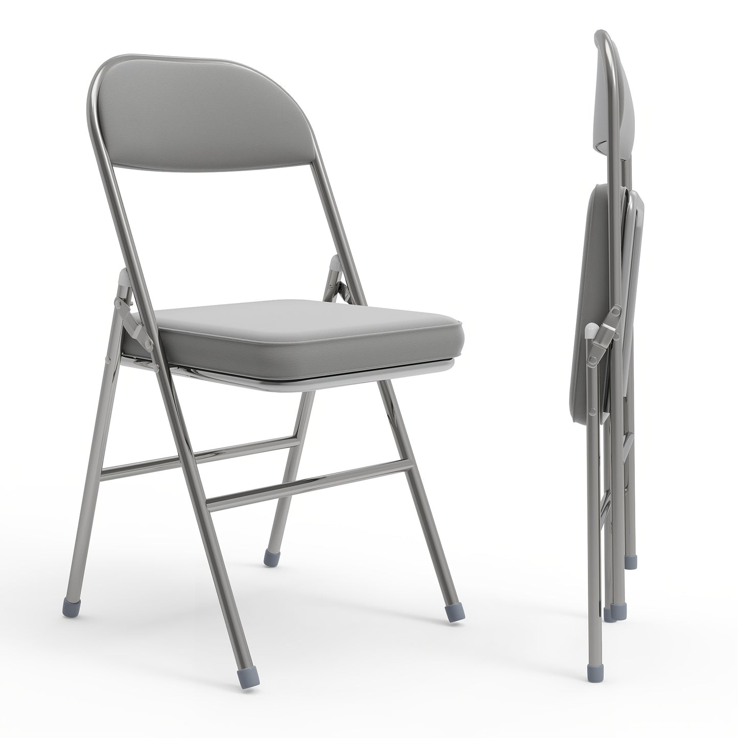 Opvouwbare Stoelen – Vouwstoelen – Klapstoelen – Zitstoelen – Vergaderstoelen – Set Van 2 – PU Gestoffeerd – Stevig Metalen Frame