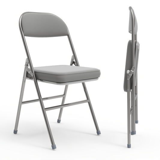 Opvouwbare Stoelen – Vouwstoelen – Klapstoelen – Zitstoelen – Vergaderstoelen – Set Van 2 – PU Gestoffeerd – Stevig Metalen Frame