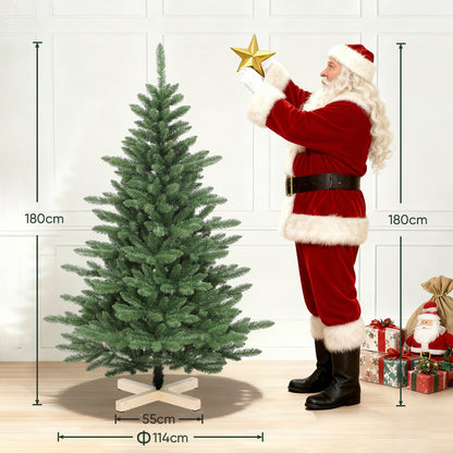 210 cm Artificial PVC Fir Tree | Stable Cross Base, Easy to Assemble, Ideal for Christmas Celebrations, Classic Style by SALCAR