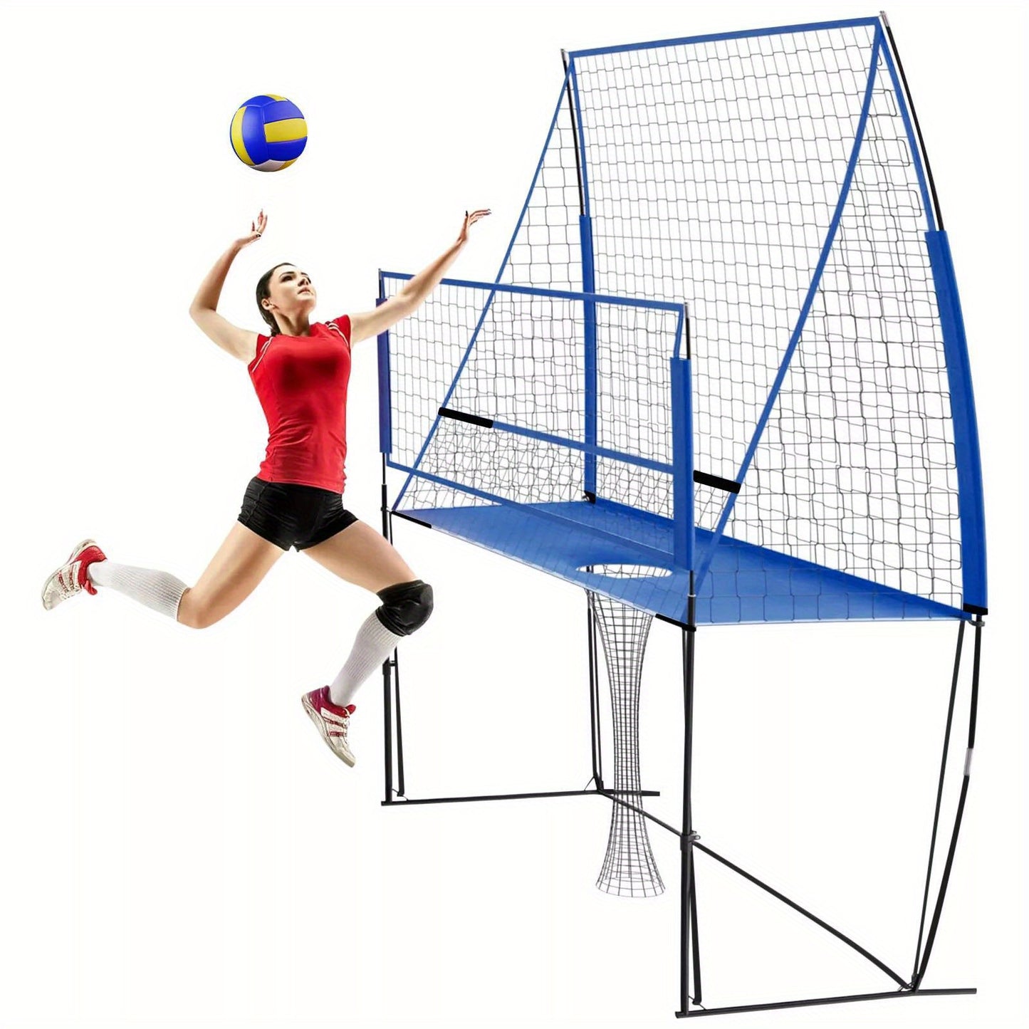 Volleybalnet – Trainingsnet – Oefennet – Volleyball Trainingsnet – Sportnet – Verstelbare Hoogte – Nylon Met Stalen Frame