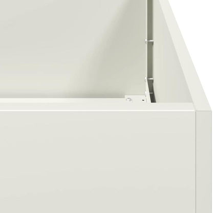 White Plant Pot Compatible for /Outdoor Use - Modern Rectangular Cold-Rolled Steel Planter with Painted, Lightweight Durable Garden Pot for Small Spaces, Balcony, (120x40x40cm) - Assembly, Quick Planting Setup