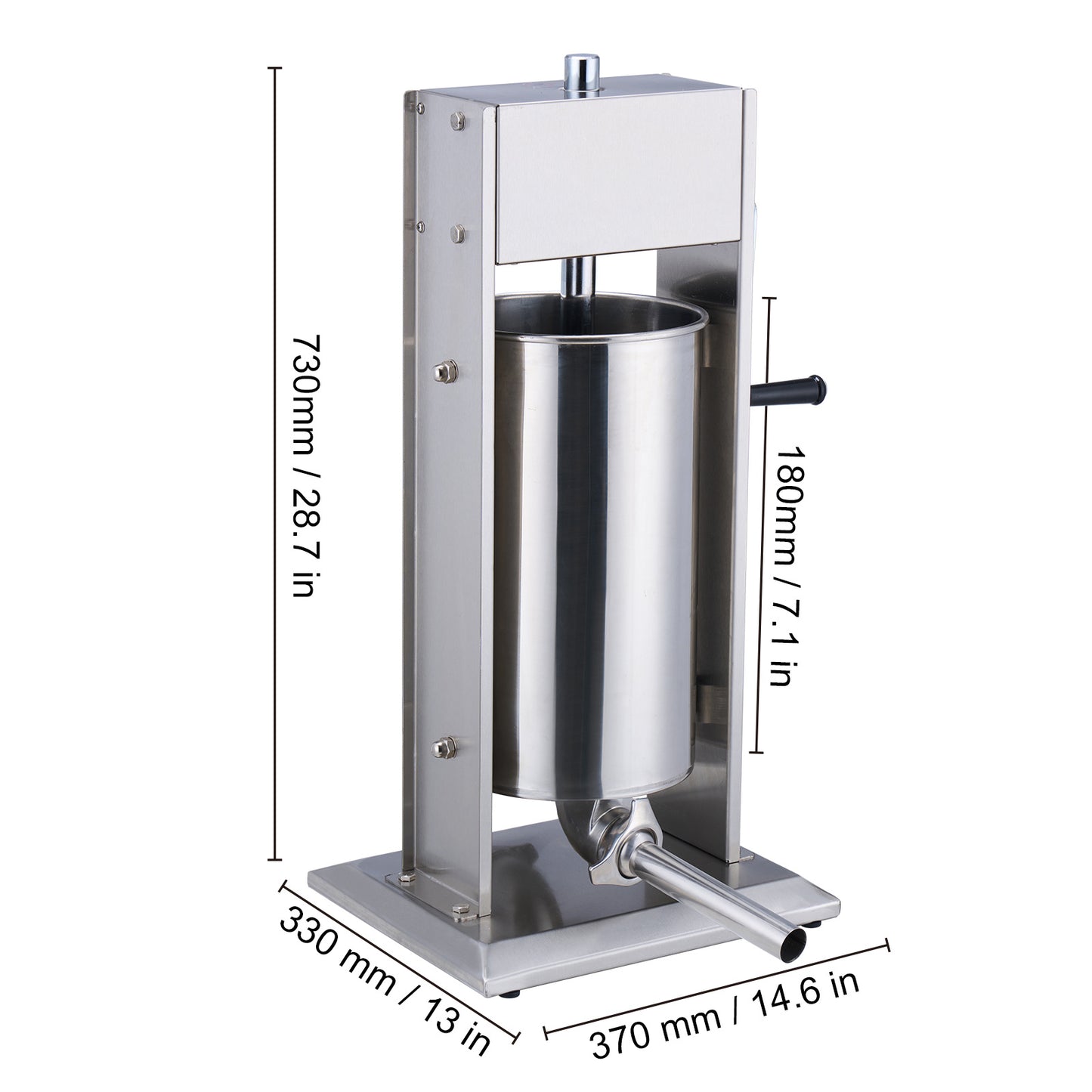 Worstenvuller – Worstenmaker – Worstvuller – Worstmachine – Worstenvulmachine – 15 Liter Capaciteit – 304 RVS Handmatig Verticale Machine