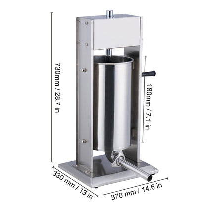 Worstenvuller – Worstenmaker – Worstvuller – Worstmachine – Worstenvulmachine – 15 Liter Capaciteit – 304 RVS Handmatig Verticale Machine