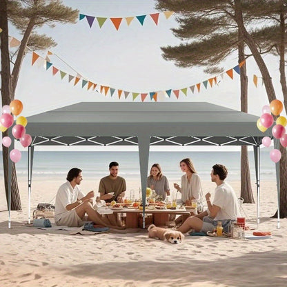 Vouwtent – Partytent – Vouwpaviljoen – Tuinpaviljoen – Pergola – 3x6m – Hoogte Verstelbaar 2,4-2,6m – Stevige Stalen Constructie – Anthraciet