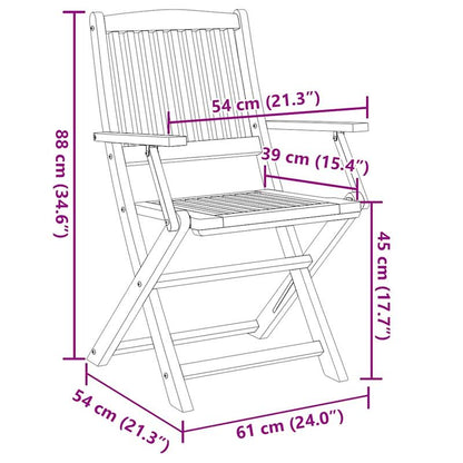 Foldable garden chairs 2pcs of solid wood acacia Add a touch of rustic charm to your dining room, garden, or terrace with this wooden garden chair! If you're looking for durable garden furniture, this is the ideal choice. It'