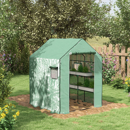 Kas – Kweekkas – Tuinkas – Serre – Groentekas – Groen – Ruime Afmetingen 140x143x190 cm – UV-bestendig 2-laags PE-doek