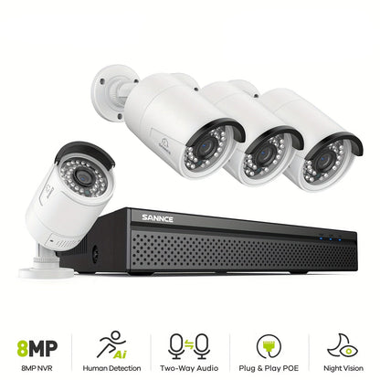 Bewakingscamera Set – Beveiligingscamera Set – Camerabewaking – CCTV Camera – Surveillance Camera – 5MP HD Camera’s – Geluidsopname – PoE Aansluiting – 8-Kanaals NVR Zonder HDD