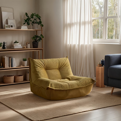 Gele Lazy Sofa – Zitzak – Loungestoel – Slaapbank – Bank – Memory Foam Vulling – Polyester Stof