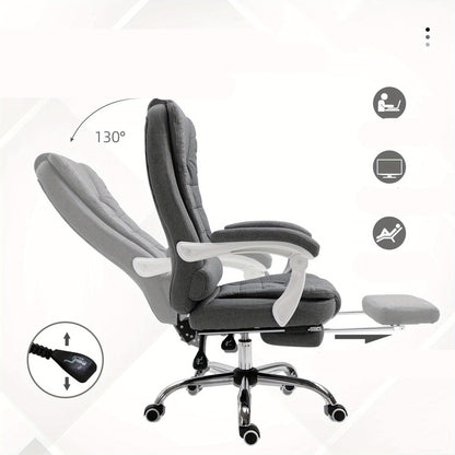 Ergonomische Bureaustoel – Bureaustoel Met Voetensteun – Comfortabele Werkstoel – Verstelbare Kantostoel – Relaxstoel Opvouwbaar – Verstelbare Hoogte 110-118 cm – Rugleuning Kantelbaar 135°