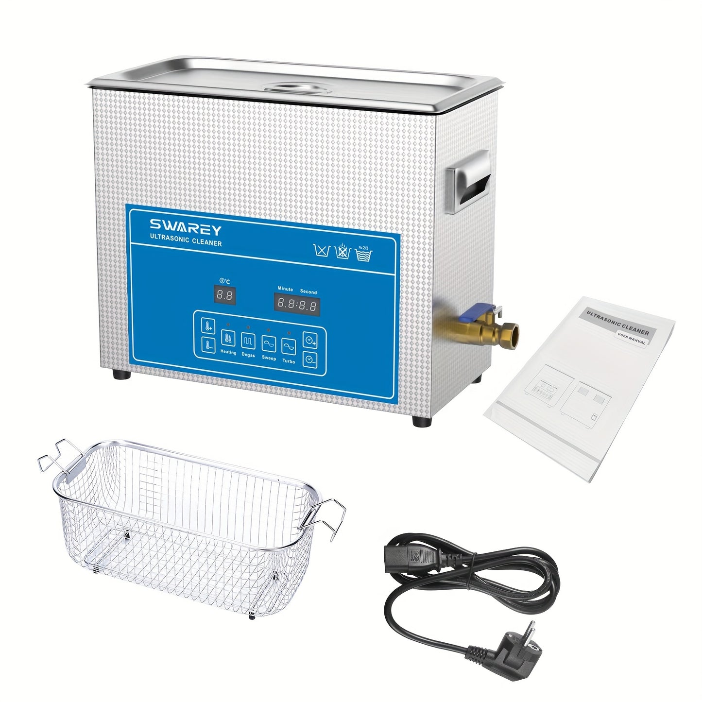 Ultrasoon Reiniger – Ultrasoonreinigingsapparaat – Brillenbad – Sieradenreiniger – Horlogereiniger – 6,5L Capaciteit – 40 kHz Soundwave Technologie met Verwarming en Timer
