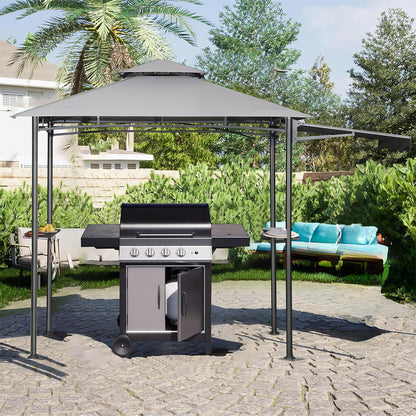 Partytent – Tuinkamer – Tuinkapel – Tuinpaviljoen – Partygazebo – Khaki – Stevig Aluminium Frame – Waterafstotend Oxford Doek – 2,45 x 1,50 m