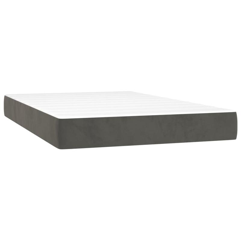 Boxspringbed – Boxspring – Slaapbank – Ledikant – Bedframe – Donkergrijs – Hardhouten Frame – Brandvertragende Bekleding – 120x200 cm – 47 cm Hoogte