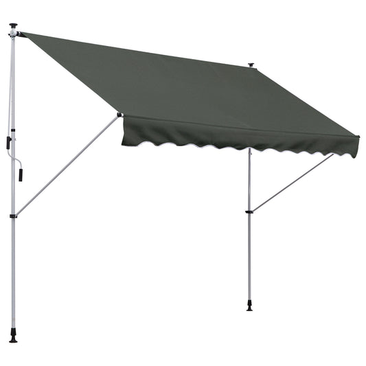 Zonnescherm – Uitvalscherm – Tensionuitvalscherm – Balkonzonwering – Terraszonwering – Handbediend Met Slinger – Verstelbare Hoek En Hoogte – Weerbestendig En Vuilafstotend – 150 Cm Breed – Grijs