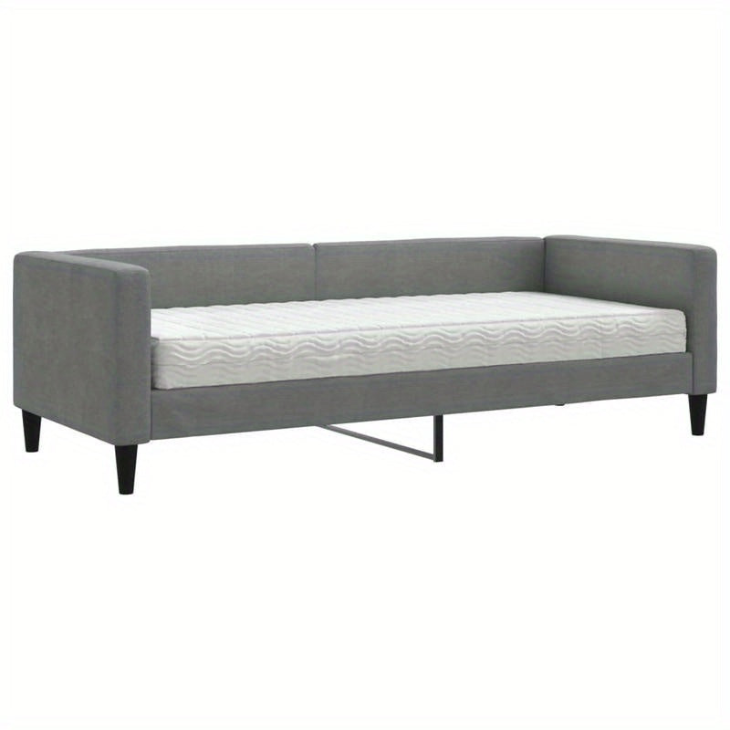 Slaapbank – Bedbank – Zetelbed – Slaapsofa – Logeerbed – Modern – Velvet Bekleding – 80x200 cm Matras – Hardhouten Frame – Donkergrijs – Ruimtebesparend – Zonder Elektriciteit